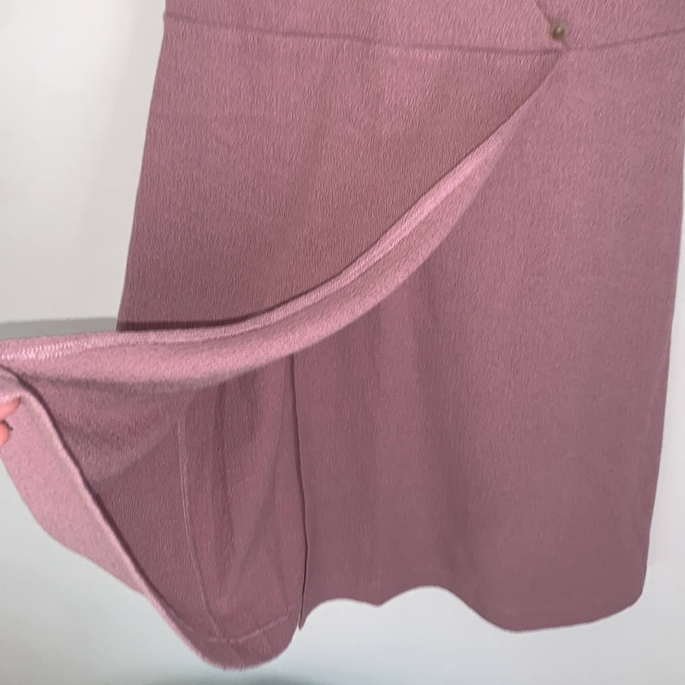 Madewell | Cross Front Lavender button Wrap Dress Size Small - Picture 8 of 10